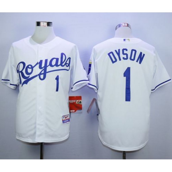 Royals #1 Jarrod Dyson White Cool Base Stitched Jersey