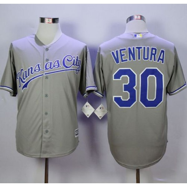 Royals #30 Yordano Ventura New Grey Cool Base Stitched Jersey
