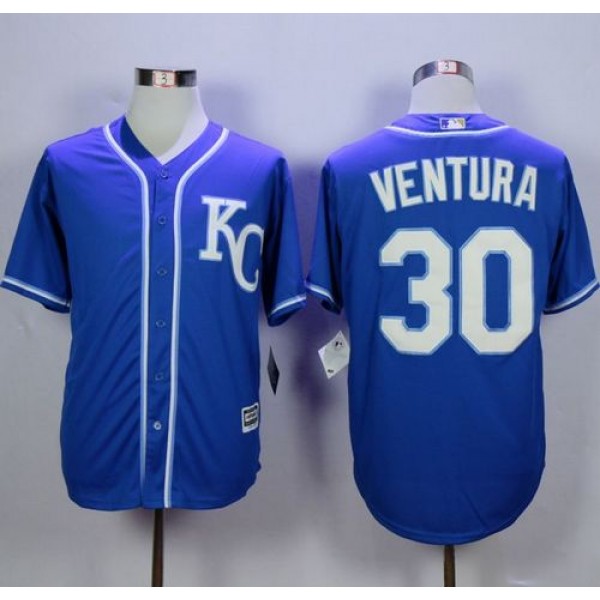 Royals #30 Yordano Ventura Blue Alternate 2 New Cool Base Stitched Jersey