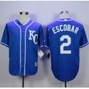 Royals #2 Alcides Escobar Blue Alternate 2 New Cool Base Stitched Jersey