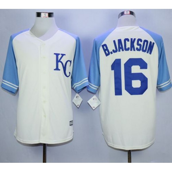 Royals #16 Bo Jackson Cream Exclusive Vintage Stitched Jersey