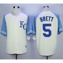 Royals #5 George Brett Cream Exclusive Vintage Stitched Jersey