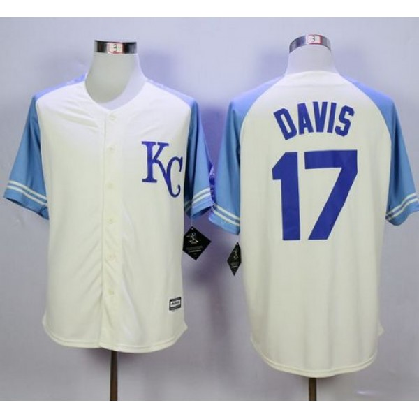 Royals #17 Wade Davis Cream Exclusive Vintage Stitched Jersey