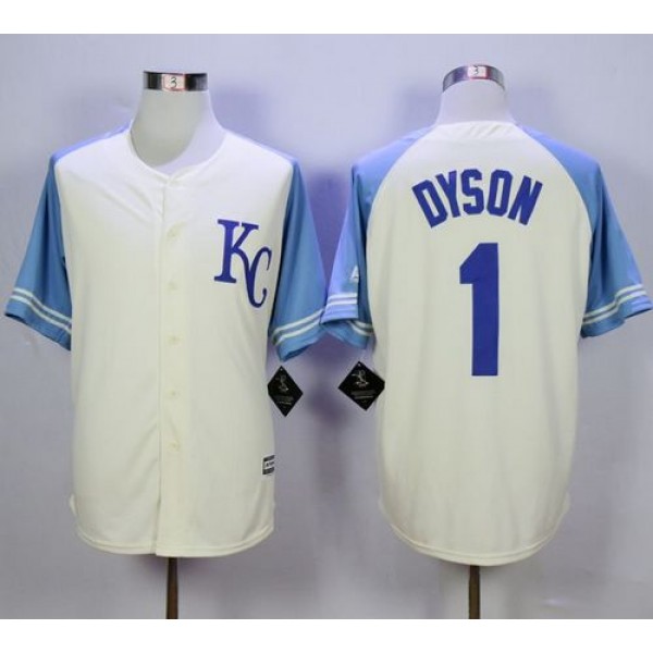 Royals #1 Jarrod Dyson Cream Exclusive Vintage Stitched Jersey