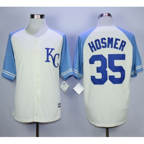 Royals #35 Eric Hosmer Cream Exclusive Vintage Stitched Jersey