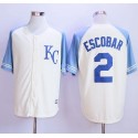 Royals #2 Alcides Escobar Cream Exclusive Vintage Stitched Jersey