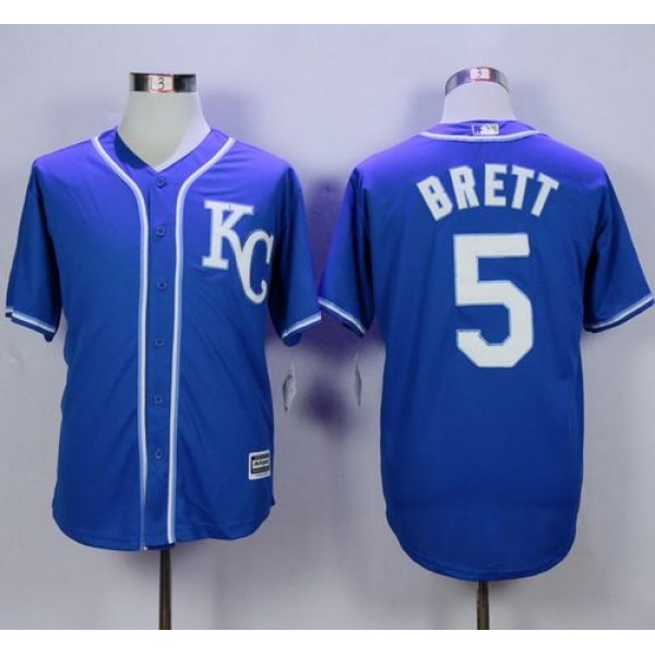 Royals #5 George Brett Blue Alternate 2 New Cool Base Stitched Jersey