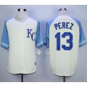 Royals #13 Salvador Perez Cream Exclusive Vintage Stitched Jersey