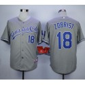 Royals #18 Ben Zobrist Grey Cool Base Stitched Jersey