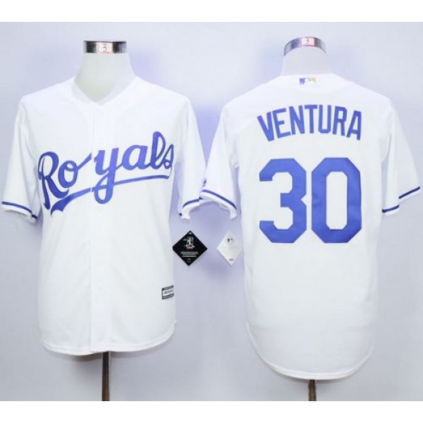 Royals #30 Yordano Ventura White New Cool Base Stitched Jersey