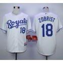 Royals #18 Ben Zobrist White Cool Base Stitched Jersey