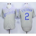 Royals #2 Alcides Escobar Grey New Cool Base Stitched Jersey