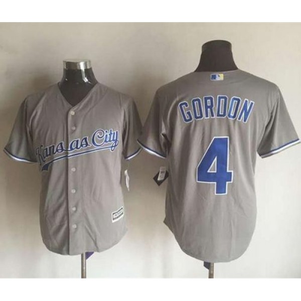 Royals #4 Alex Gordon New Grey Cool Base Stitched Jersey