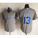 Royals #13 Salvador Perez New Grey Cool Base Stitched Jersey