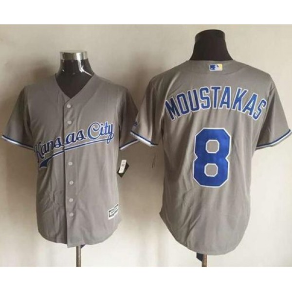 Royals #8 Mike Moustakas New Grey Cool Base Stitched Jersey