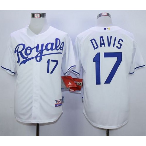 Royals #17 Wade Davis White Cool Base Stitched Jersey