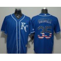 Royals #35 Eric Hosmer Blue USA Flag Fashion Stitched Jersey