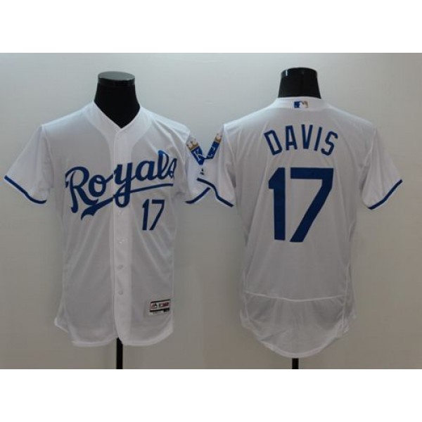 Royals #17 Wade Davis White Flexbase Authentic Collection Stitched Jersey