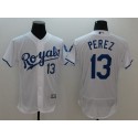 Royals #13 Salvador Perez White Flexbase Authentic Collection Stitched Jersey