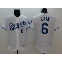 Royals #6 Lorenzo Cain White Flexbase Authentic Collection Stitched Jersey