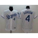 Royals #4 Alex Gordon White Flexbase Authentic Collection Stitched Jersey