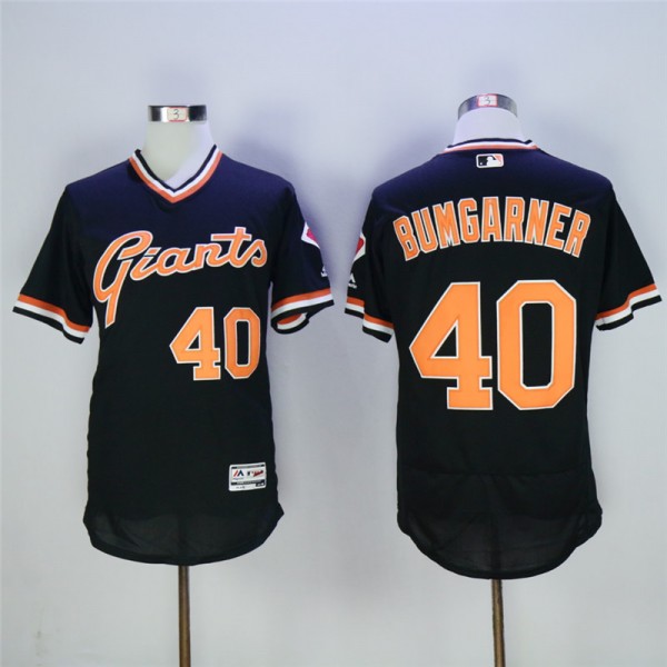 San Francisco Giants #40 Madison Bumgarner Black Cool Base Cooperstown Collection Player Stitched Jersey