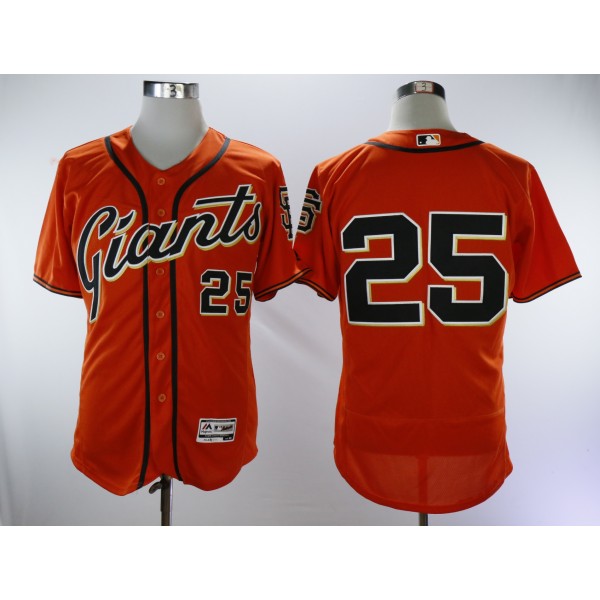 San Francisco Giants #25 Barry Bonds Orange Throwback Flexbase Stitched Jersey