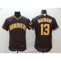 San Diego Padres #13 Manny Machado Coffee Flex Base Stitched Jersey
