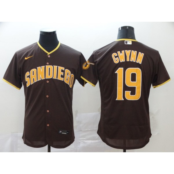 San Diego Padres #19 Tony Gwynn Coffee Flex Base Stitched Jersey