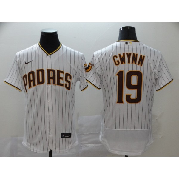 San Diego Padres #19 Tony Gwynn White Flex Base Stitched Jersey