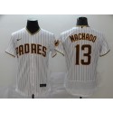 San Diego Padres #13 Manny Machado White Flex Base Stitched Jersey