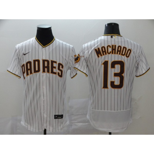 San Diego Padres #13 Manny Machado White Flex Base Stitched Jersey