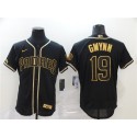 San Diego Padres #19 Tony Gwynn Black Golden Flex Base Stitched Jersey