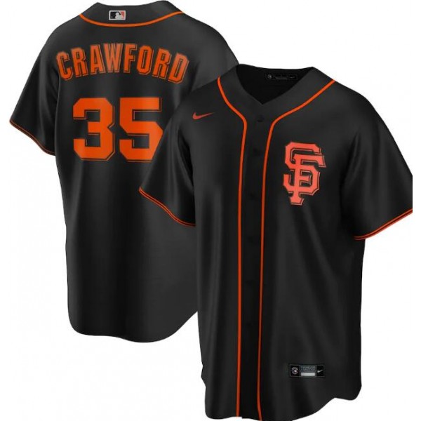 San Francisco Giants Black #35 Brandon Crawford Cool Base Stitched Jersey