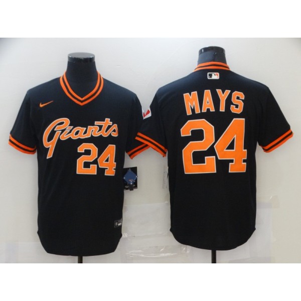San Francisco Giants #24 Willie Mays Black Cool Base Stitched Jersey