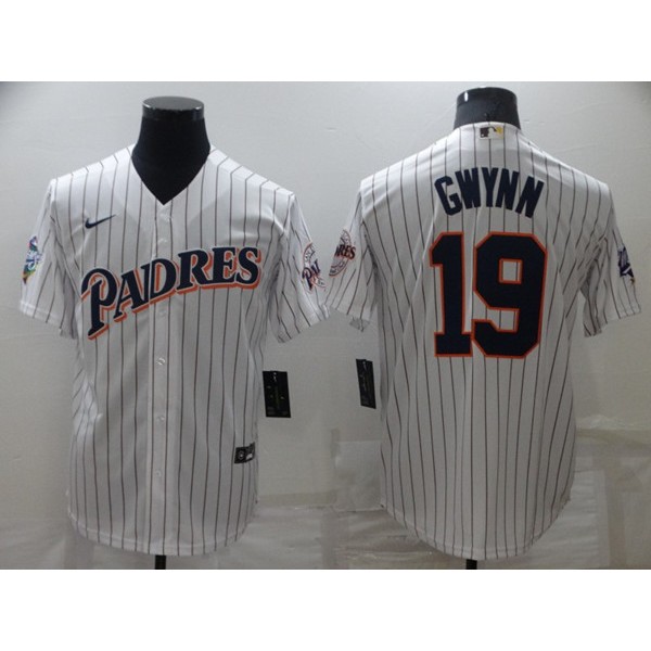 San Diego Padres #19 Tony Gwynn White Cool Base Stitched Jersey