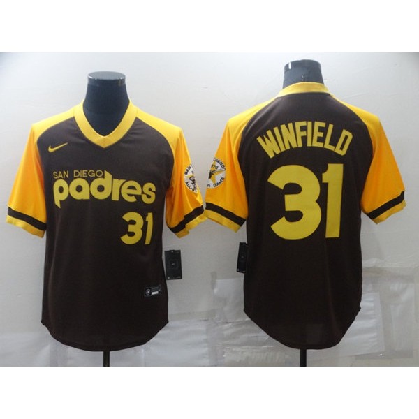 San Diego Padres #31 Dave Winfield Brown Stitched Jersey