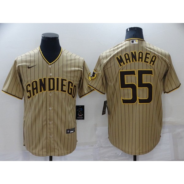 San Diego Padres #55 Sean Manaea Tan Brown Cool Base Stitched Jersey
