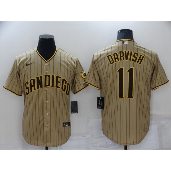 San Diego Padres #11 Yu Darvish Brown Cool Base Stitched Jersey