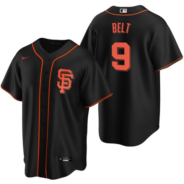 San Francisco Giants #9 Brandon Belt Black Cool Base Stitched Jersey