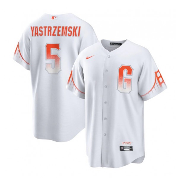 San Francisco Giants #5 Mike Yastrzemski White City Connect Cool Base Stitched Baseball Jersey