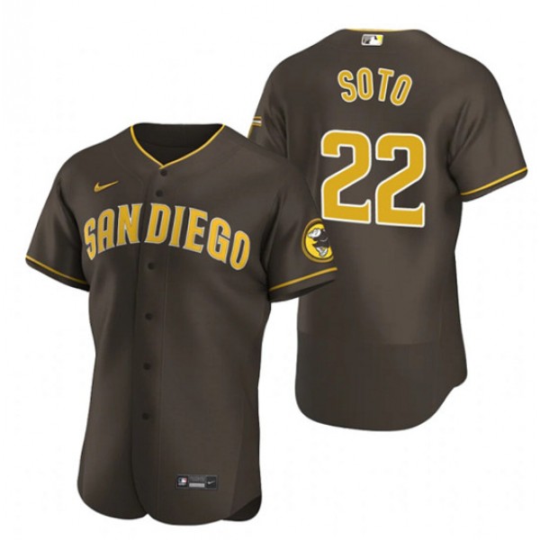 San Diego Padres #22 Juan Soto Brown Flex Base Stitched Baseball Jersey