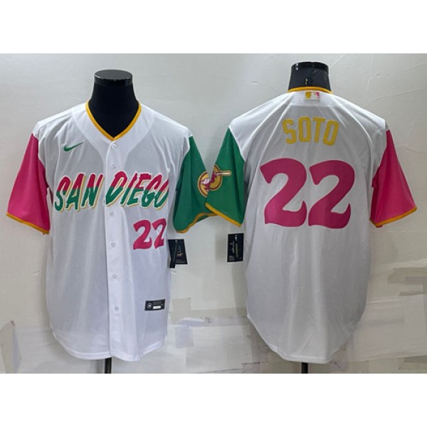 San Diego Padres #22 Juan Soto White City Connect Cool Base Stitched Baseball Jersey