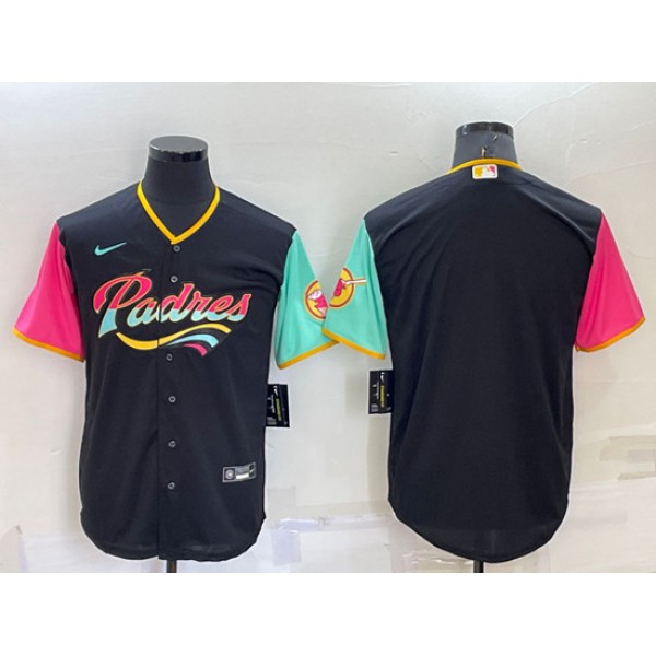 San Diego Padres Blank 2022 Black City Connect Cool Base Stitched Jersey