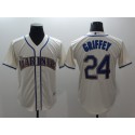 Seattle Mariners #24 Ken Griffey Jr.Cream Alternate Cool Base Stitched Jersey