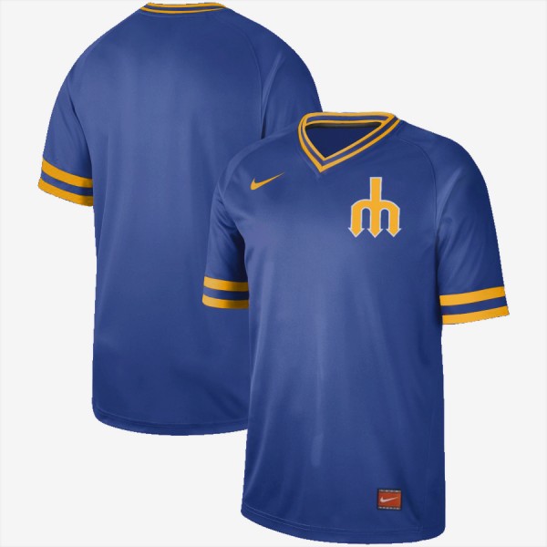 Seattle Mariners Blank Blue Cooperstown Collection Legend Stitched Jersey