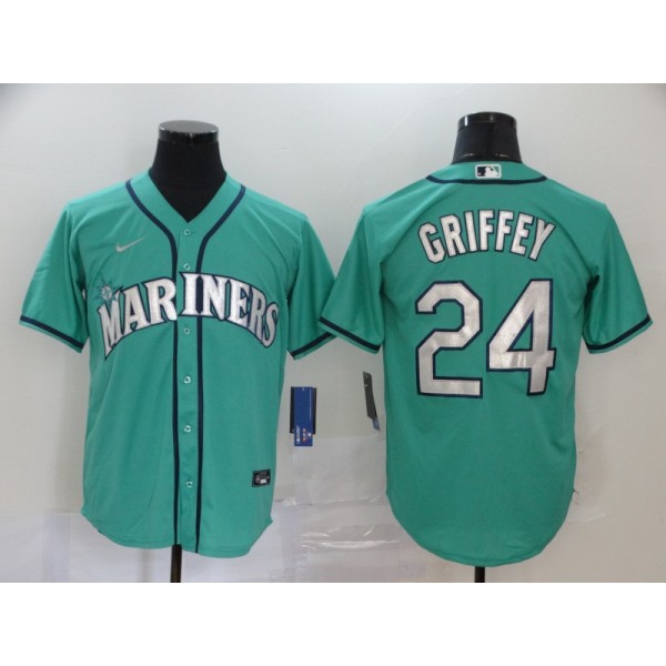 Seattle Mariners #24 Ken Griffey Aqua Cool Base Stitched Jersey