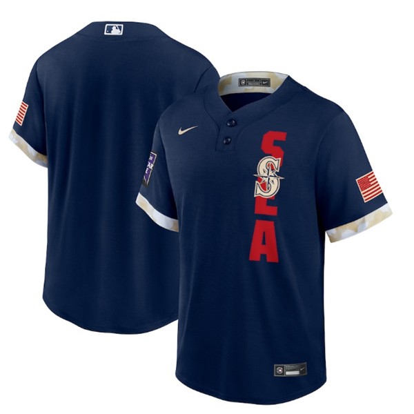 Seattle Mariners Blank 2021 Navy All-Star Cool Base Stitched Jersey