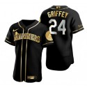 Seattle Mariners #24 Ken Griffey Black Gold Edition Flex Base Stitched Jersey