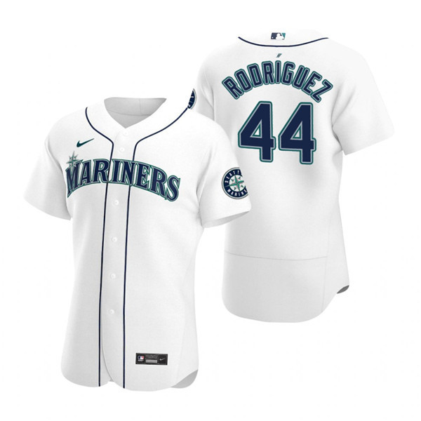 Seattle Mariners #44 Julio Rodríguez White Flex Base Stitched Jersey